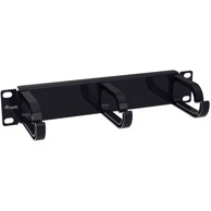 EQUIP Kabelska prolazna rupa 10" 1HE 3x s plastičnim prstenovima, crna